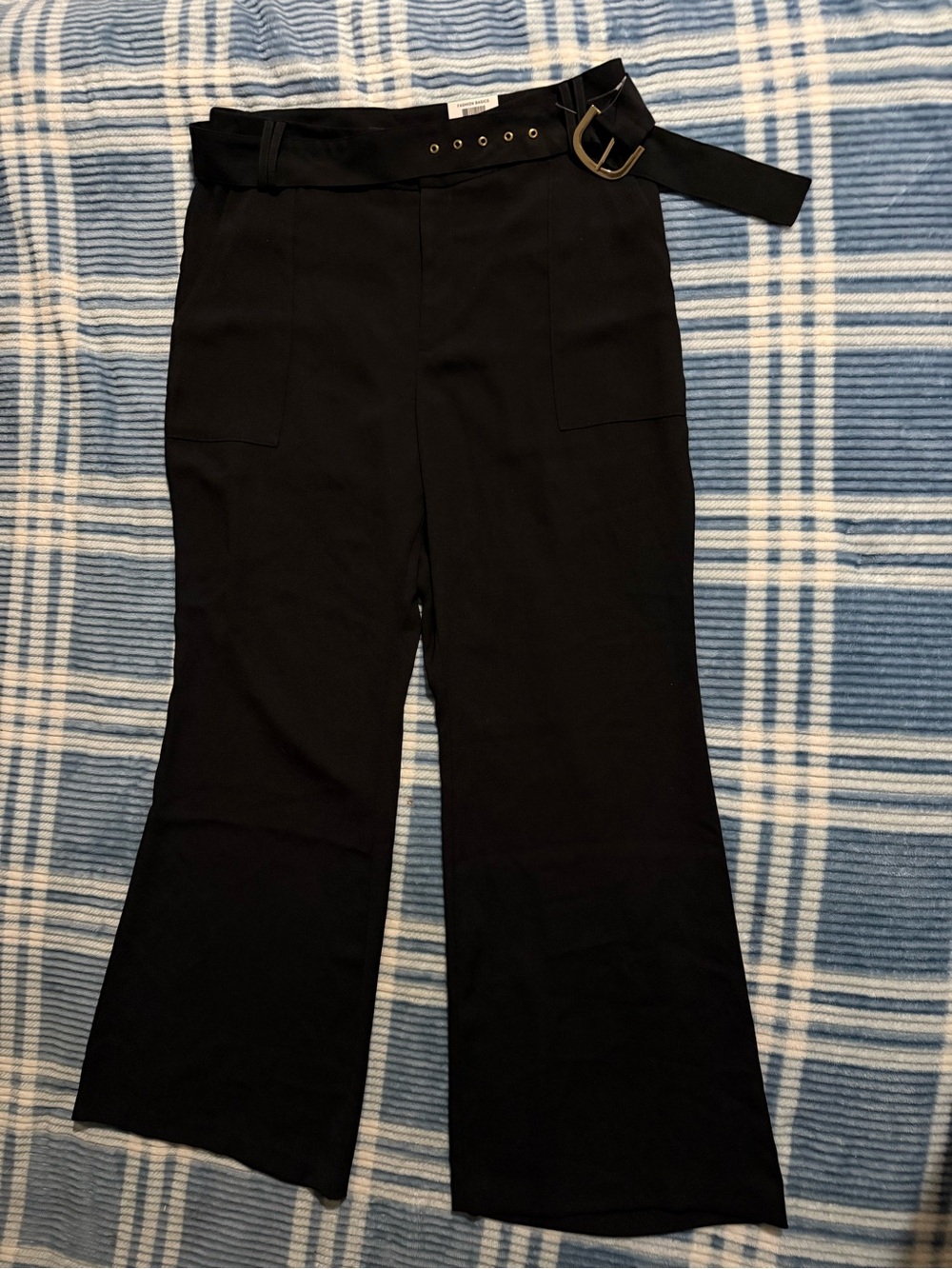 INC International Concepts Black Boot-Cut Trousers
